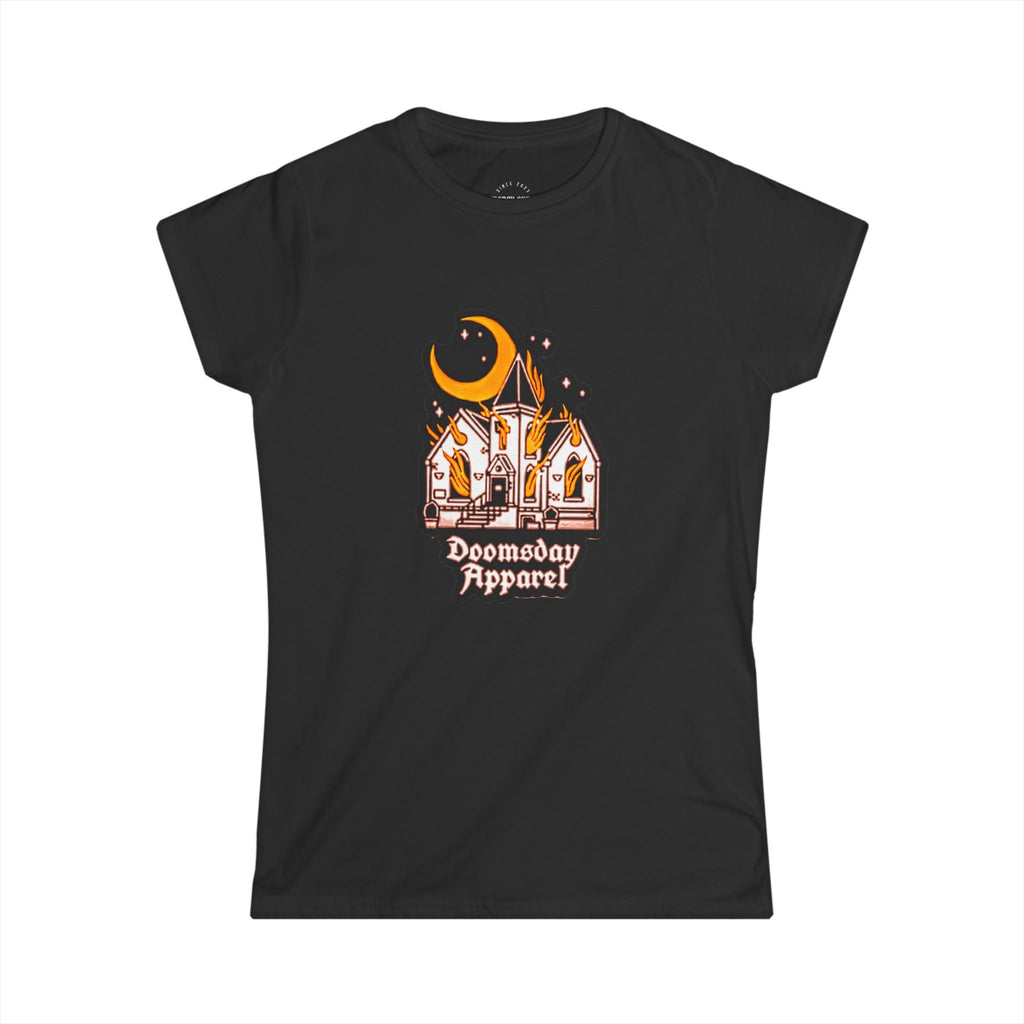Haunted Chapel Women's Fitted Tee | Doomsday Inc.