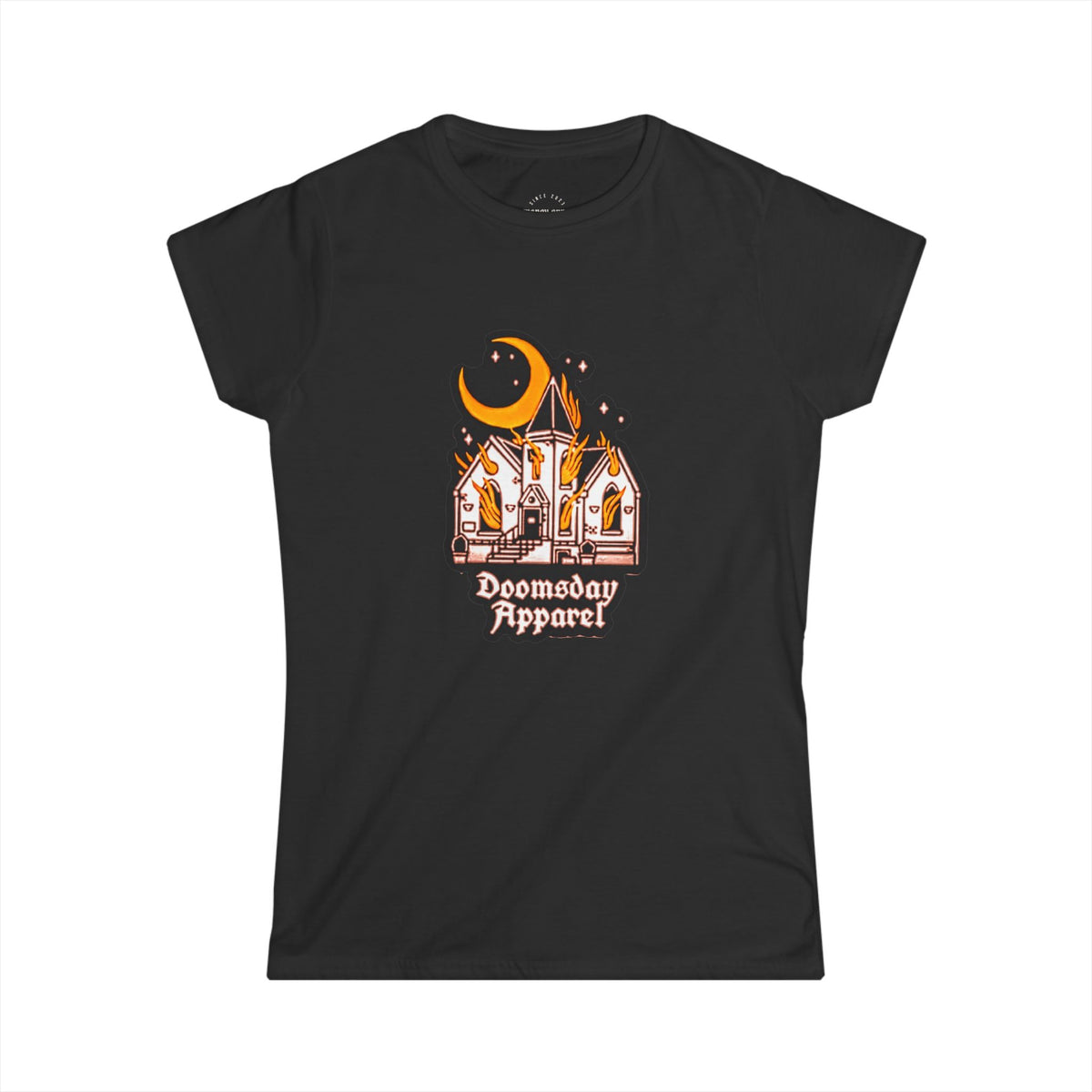 Haunted Chapel Women's Fitted Tee | Doomsday Inc.
