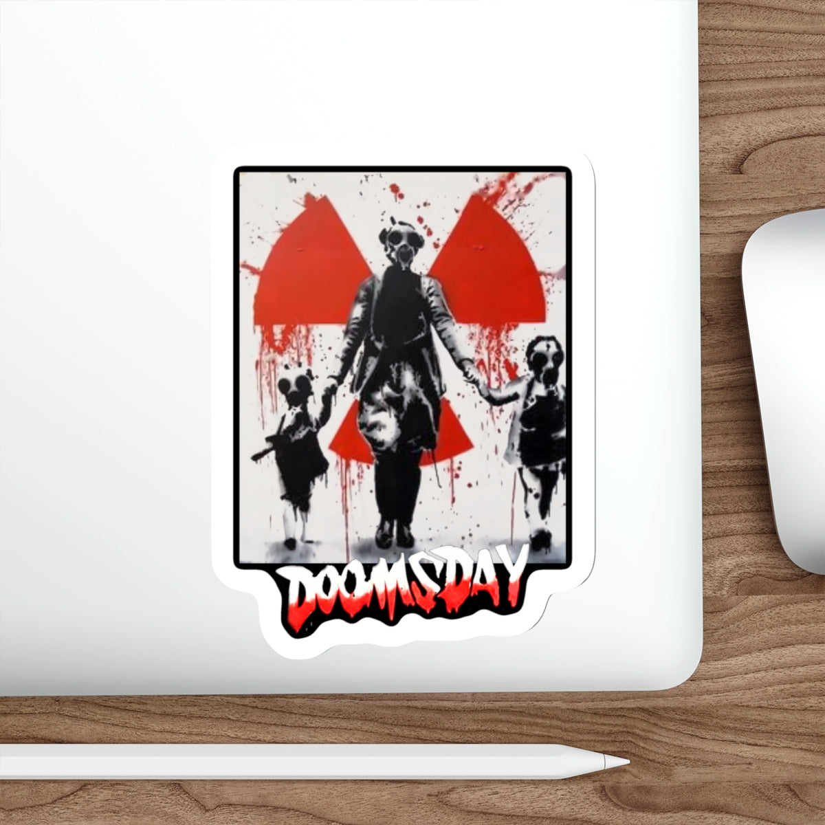 Gas-Mask Family Radiation Sticker | Doomsday Inc.