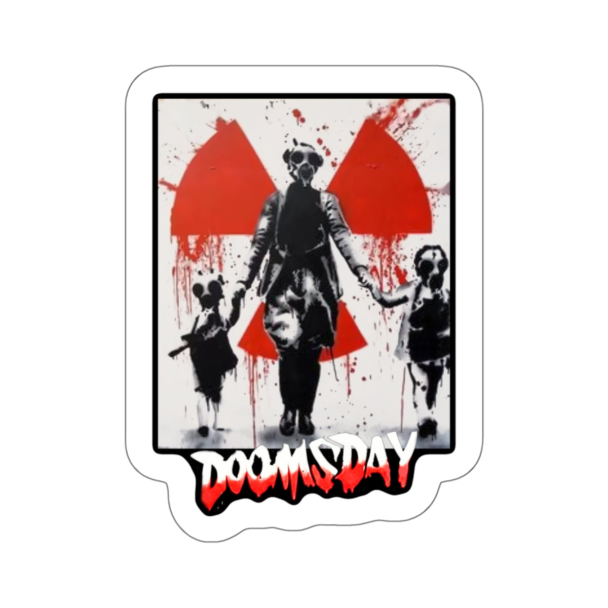 Gas-Mask Family Radiation Sticker | Doomsday Inc.