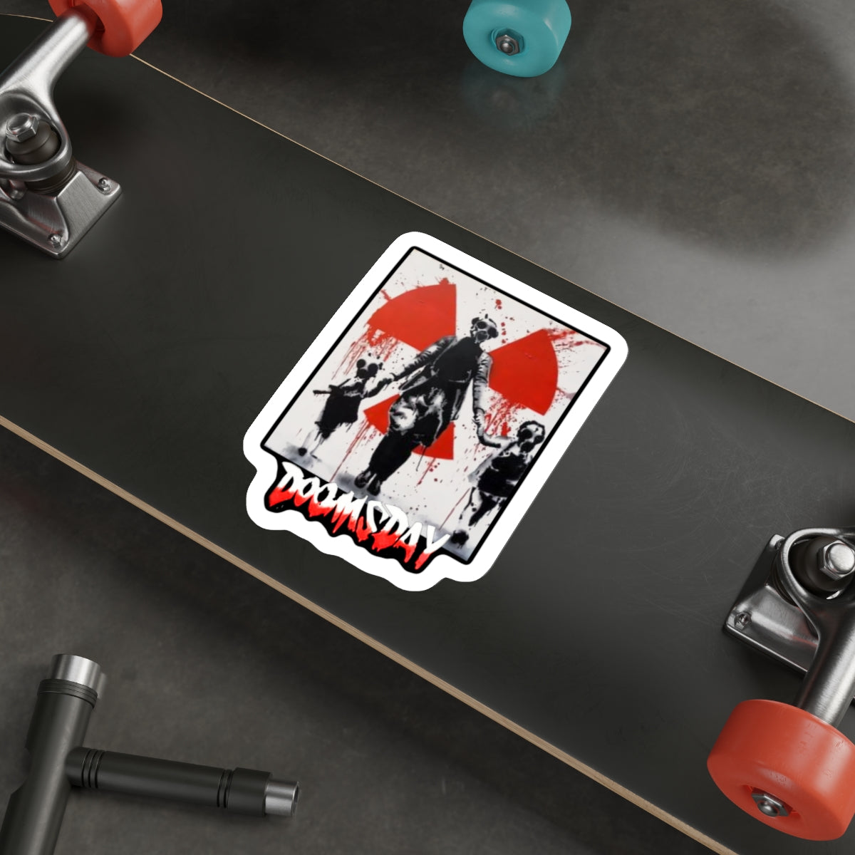 Gas-Mask Family Radiation Sticker | Doomsday Inc.