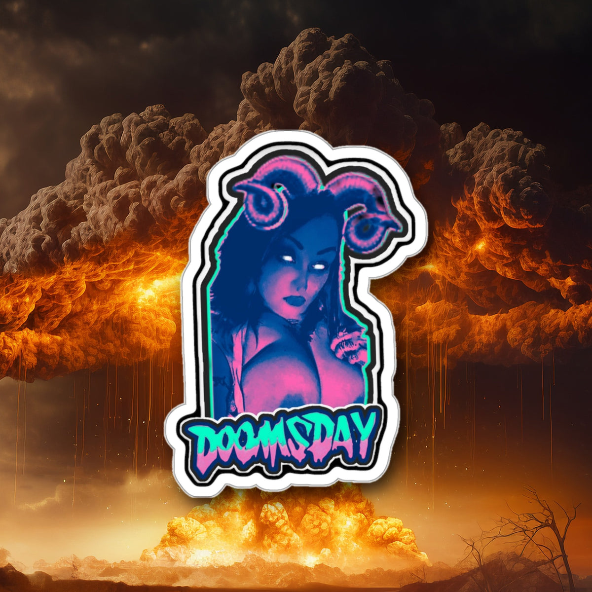 Neon Succubus Sticker - Doomsday Inc.