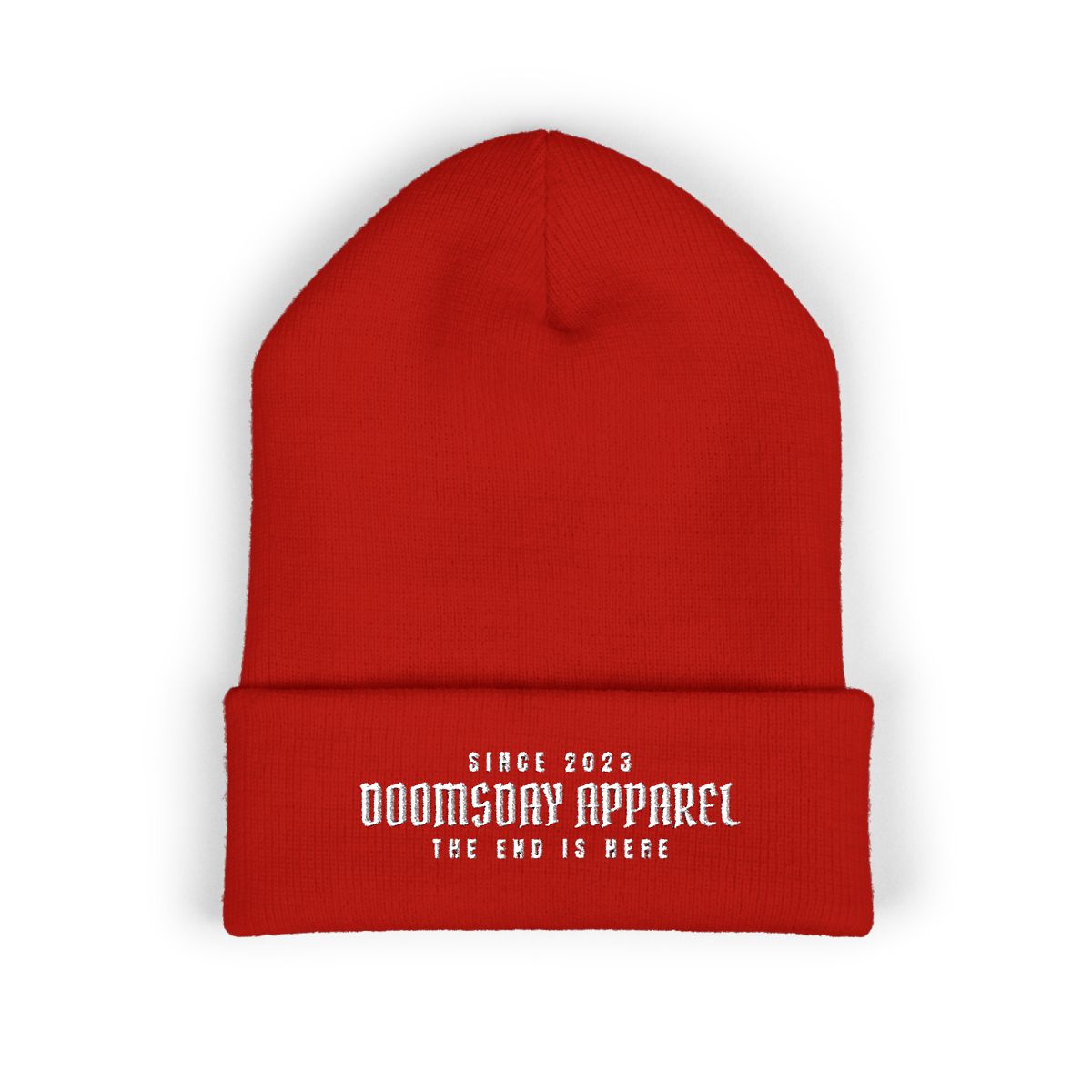 Doomsday Apparel Badge Beanie - Red