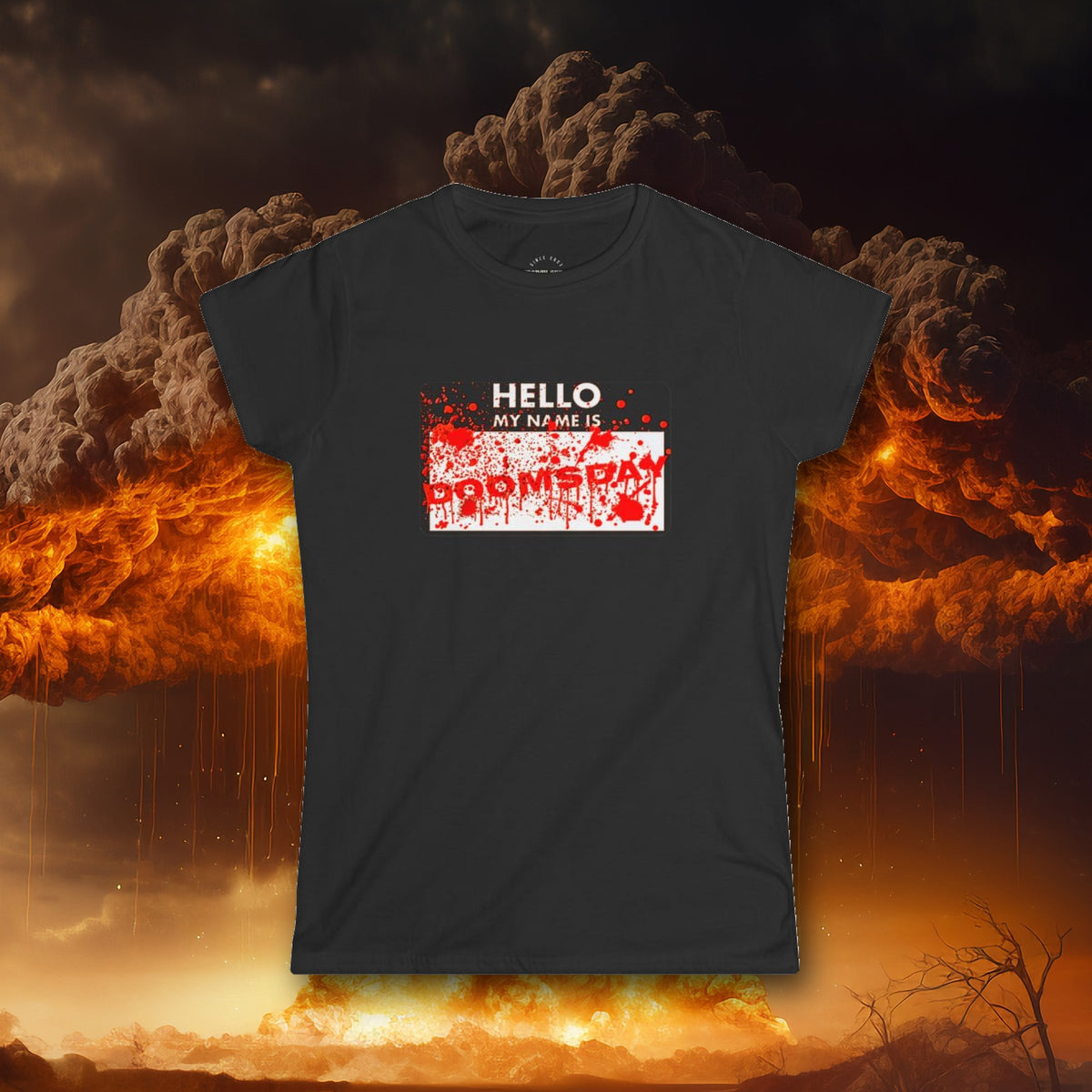Hello My Name Is Doomsday Women's Fitted Tee - Doomsday Inc.