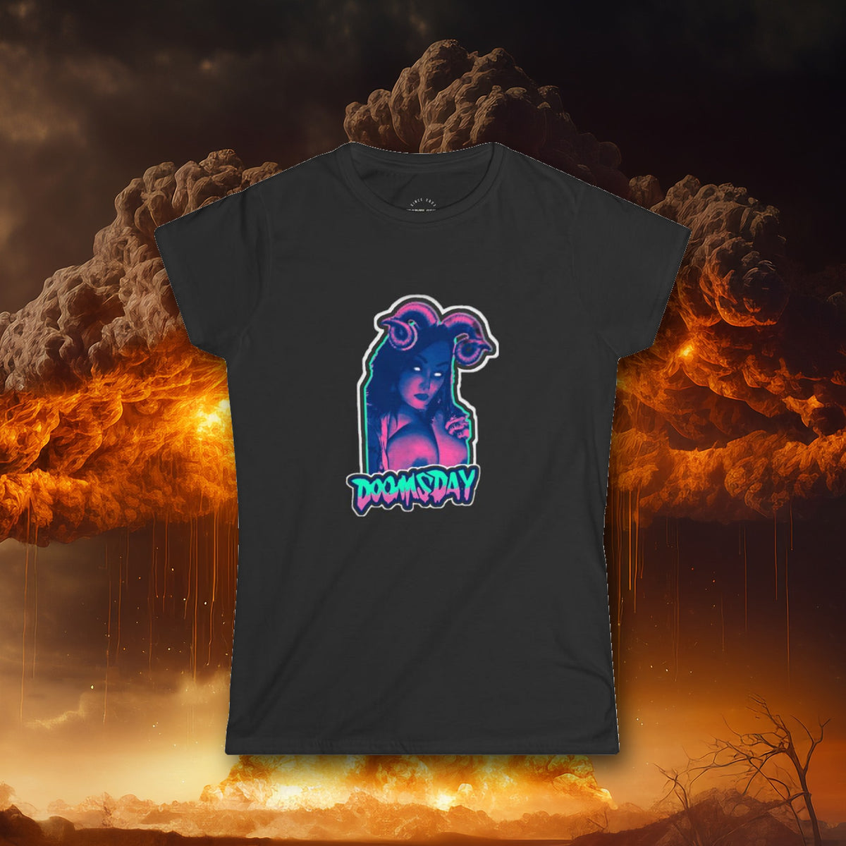 Neon Succubus Women's Fitted Tee - Doomsday Inc.