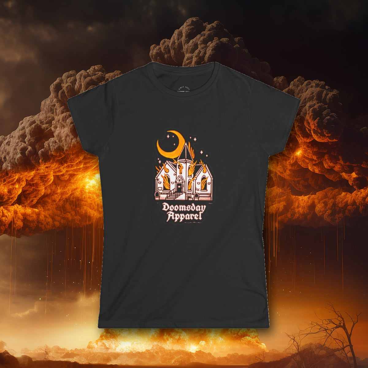 Haunted Chapel Women's Fitted Tee - Doomsday Inc.