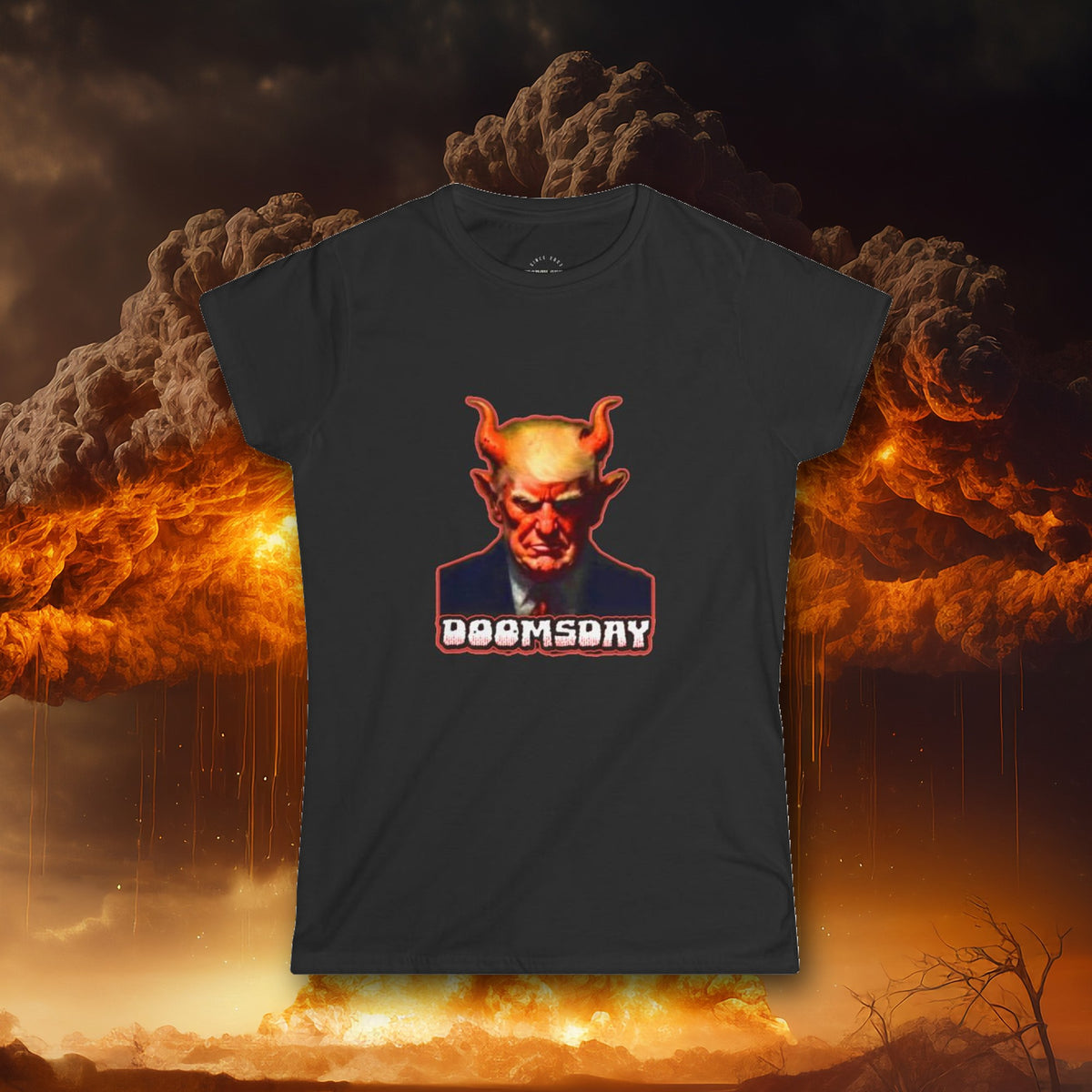 Devil Trump Women's Fitted Tee - Doomsday Inc.