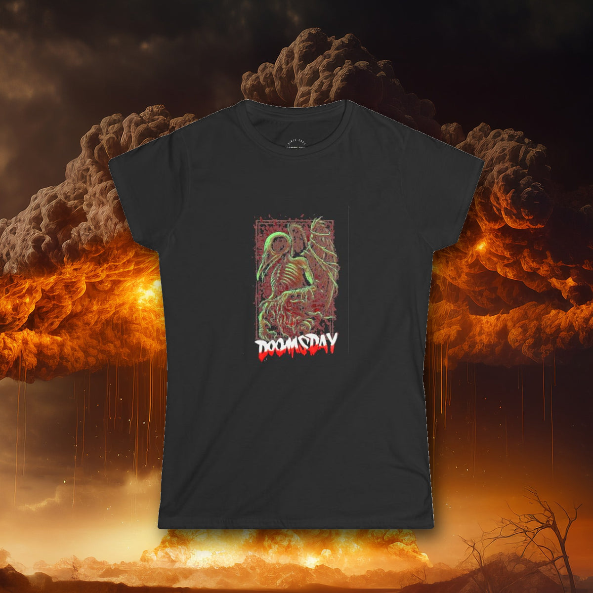 Skeleton Bird Women's Fitted Tee - Doomsday Inc.