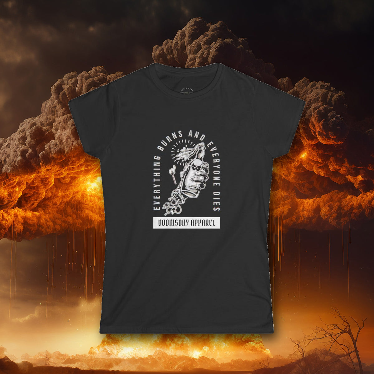 Everything Burns Women's Fitted Tee - Doomsday Inc.