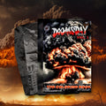 Official Doomsday Coloring Book Vol. 1 on the Doomsday explosion background