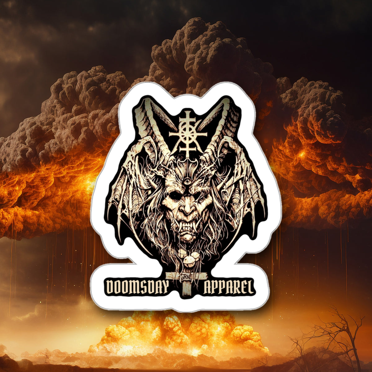 Horned Demon Sigil Sticker - Doomsday Inc.