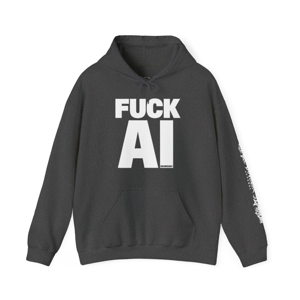 Fuck AI Hoodie - Dark Heather