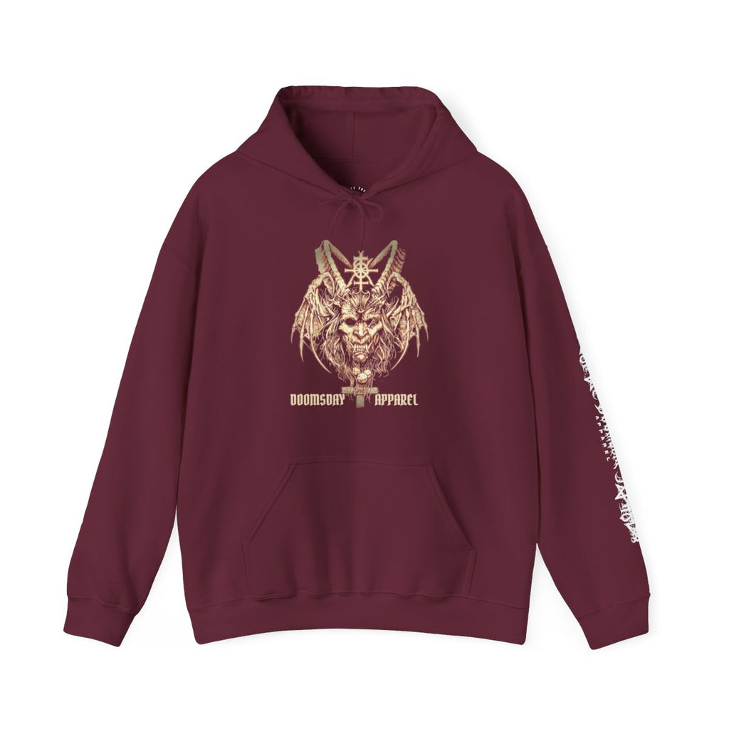 Horned Demon Sigil Hoodie - Maroon