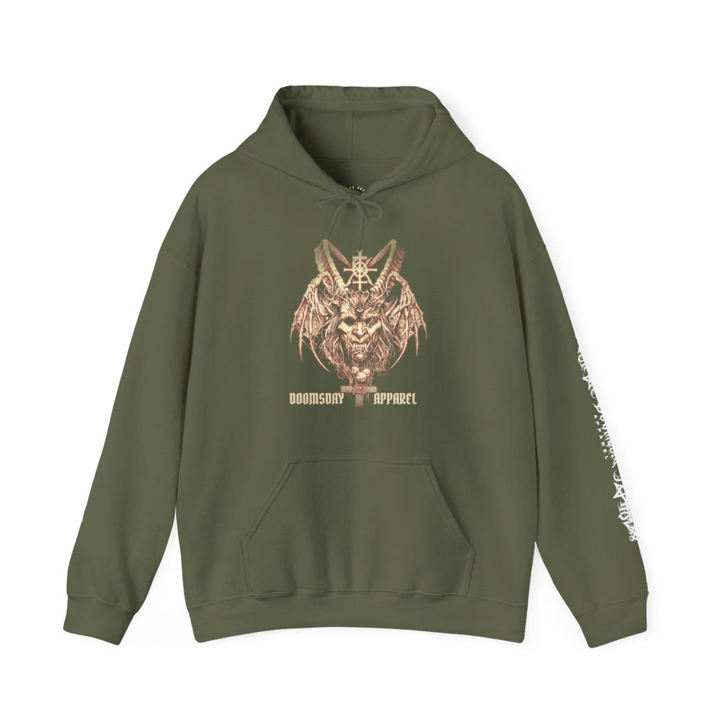 Horned Demon Sigil Hoodie - Military Green