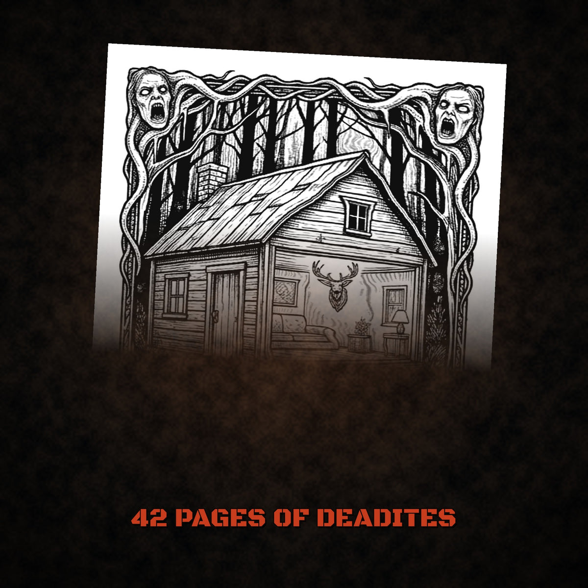 A glimpse of the cabin in the woods coloring page