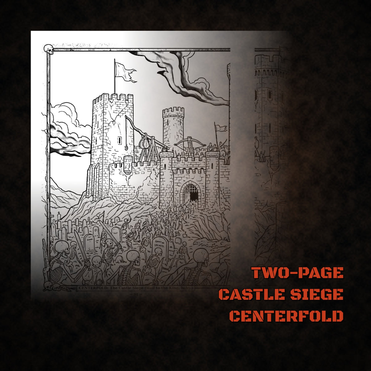 A glimpse of the two-page castle siege centerfold